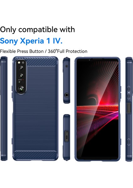 Sony Xperia 1 Iv Için Yumuşak Karbon Fiber Fırçalanmış Tpu Telefon Kılıfı (Yurt Dışından)