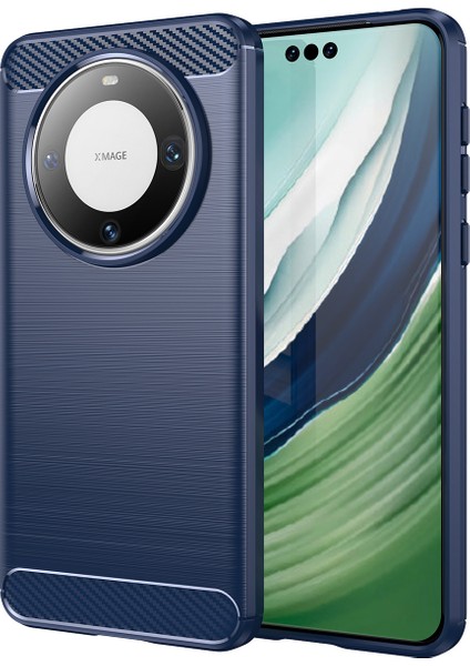 Huawei Mate 60 Pro Için Yumuşak Karbon Fiber Fırçalanmış Tpu Telefon Kılıfı (Yurt Dışından)