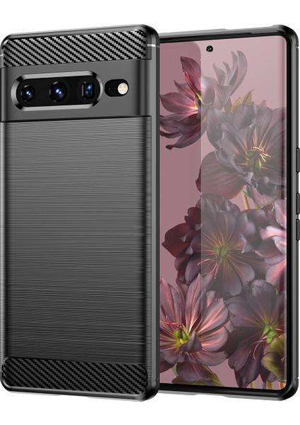 Google Pixel 7 Pro Için Yumuşak Karbon Fiber Fırçalanmış Tpu Telefon Kılıfı (Yurt Dışından)