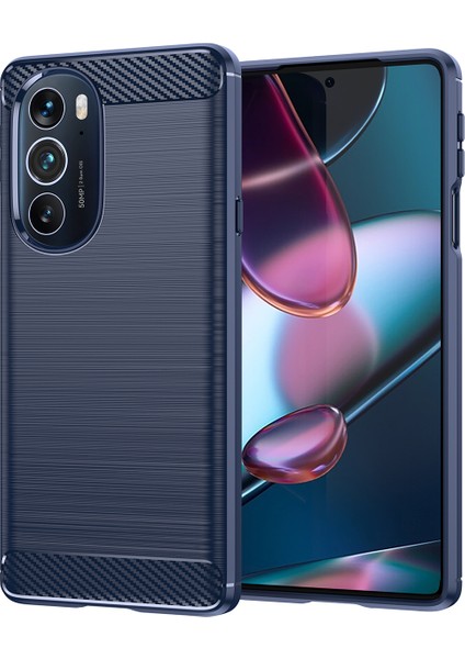 Motorola Edge 30 Pro Için Yumuşak Karbon Fiber Fırçalanmış Tpu Telefon Kılıfı (Yurt Dışından)