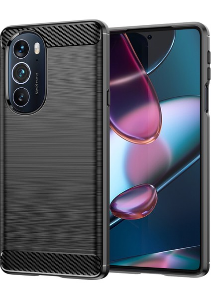 Motorola Edge 30 Pro Için Yumuşak Karbon Fiber Fırçalanmış Tpu Telefon Kılıfı (Yurt Dışından)