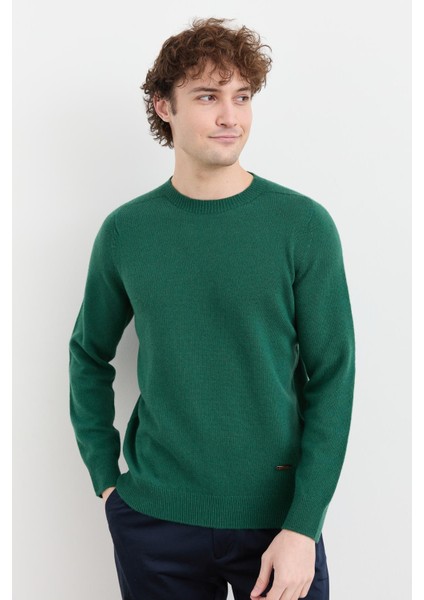 Erkek Sıfır Yaka Basic Yün Kazak Ö.başı