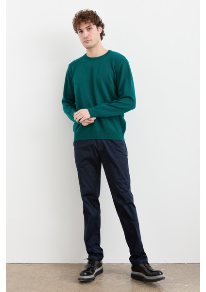 Erkek Sıfır Yaka Klasik Yün Kazak K.ö.başı