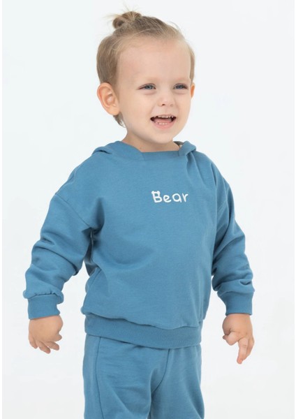 23701 Erkek Bebek Bear Nakışlı Iki Iplik Indigo Eşofman Takımı fiyatları