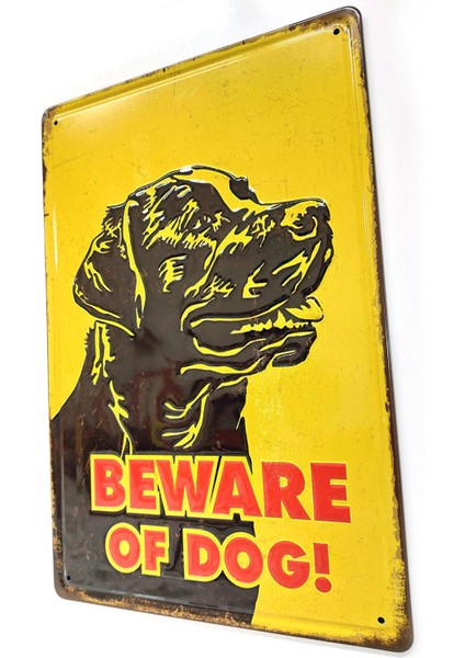 Dikkat Köpek Var Sarı Metal Plaka 20X30 cm Tablo modelleri