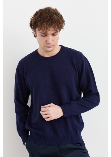 Erkek Sıfır Yaka Klasik Yün Kazak Y.a Lacivert fiyatları