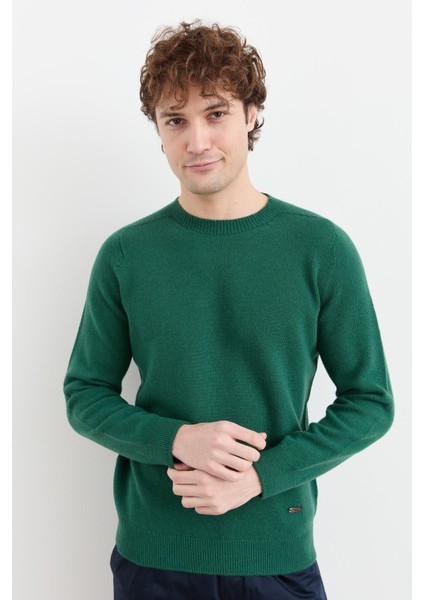 Erkek Sıfır Yaka Basic Yün Kazak Ö.başı