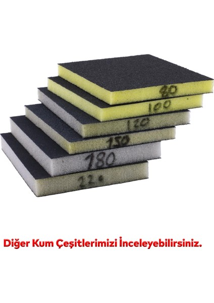 Yassı Sünger Zımpara 9.5 x 12.5 cm Takoz Blok Flex Taşlama Ahşap El Zımparası 180 Kum 1 Adet