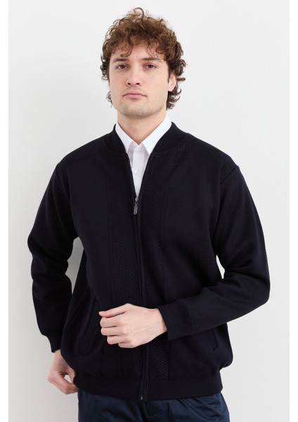 Erkek Hakim Yaka Çelik Örgü Astarlı Yün Mont Lacivert fırsatları