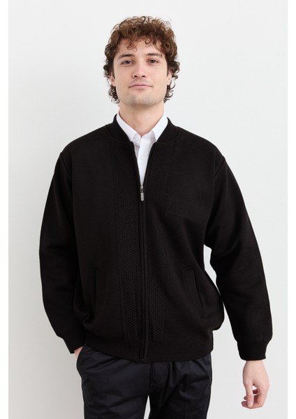 Erkek Hakim Yaka Çelik Örgü Astarlı Yün Mont Siyah fırsatları