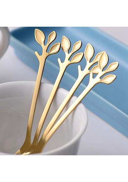 32PCS Tatlı Kaşığı ve Çatal Seti Kek Çatalı Kahve Kaşığı Yaratıcı Meyve Çatalı Paslanmaz Çelik - Altın (Yurt Dışından) fırsatları