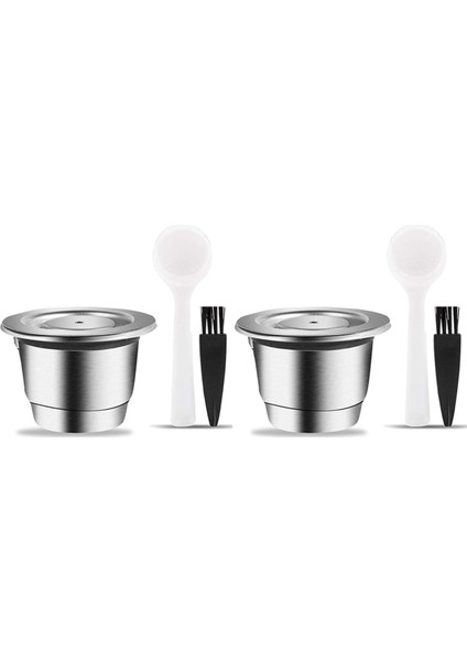 2x Espresso Doldurulabilir Kapsüller Yeniden Kullanılabilir Nespresso Pod Espresso Kahve Pod Paslanmaz Çelik Kapsüller Uyumlu (Yurt Dışından)
