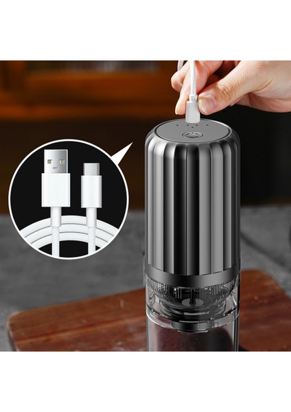 Elektrikli Kahve Değirmeni Taşınabilir Ayarlanabilir Kahve Çekirdekleri Öğütücü Otomatik USB Seramik Taşlama Çekirdek Kahve Makinesi-B (Yurt Dışından)
