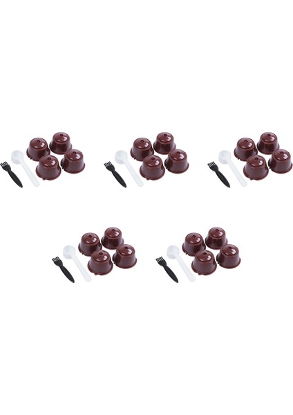 I Cafilas Dolce Gusto Plsatic Için 20 Adet Doldurulabilir Kahve Kapsülü Kaşık Fırça ile 200 Kez Yeniden Kullanılabilir Uyumlu Nescafe (Yurt Dışından)