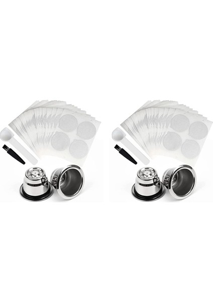 2x Yeniden Kullanılabilir Kahve Kapsülleri Doldurulabilir Kahve Kapsülleri Nespresso Kahve Makinesi Için Uygun Kapaklı Yeniden Kullanılabilir Kapsüller (Yurt Dışından)