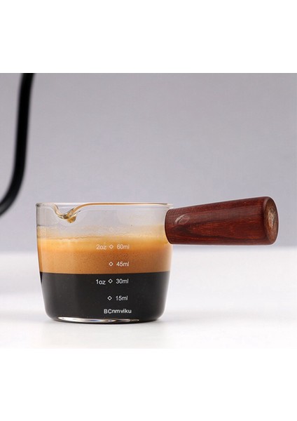 3x Cam Ölçüm Kabı Espresso Shot Bardağı 75ML Üçlü Sürahi Barista Tek Ağızlı Ahşap Saplı (Yurt Dışından) indirimleri