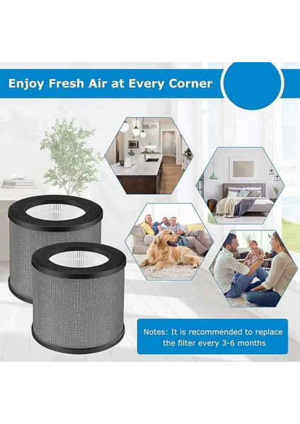 Taotronics TT-AP006 Hava Temizleme Cihazı Için 4'lü Paket Yedek Filtre, 3'ü 1 Arada H13 Gerçek Hepa Filtre ve Aktif Karbon Filtre (Yurt Dışından)
