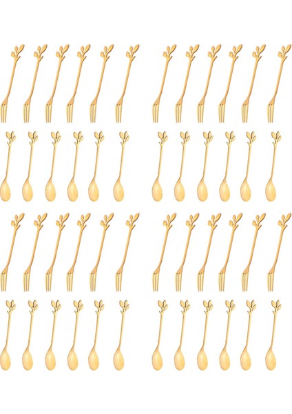 48 Paket Paslanmaz Çelik Çatal ve Kaşık Seti, Dondurma Çay Kahve Kaşığı Sofra Mutfak Sofra Takımı (Yurt Dışından)