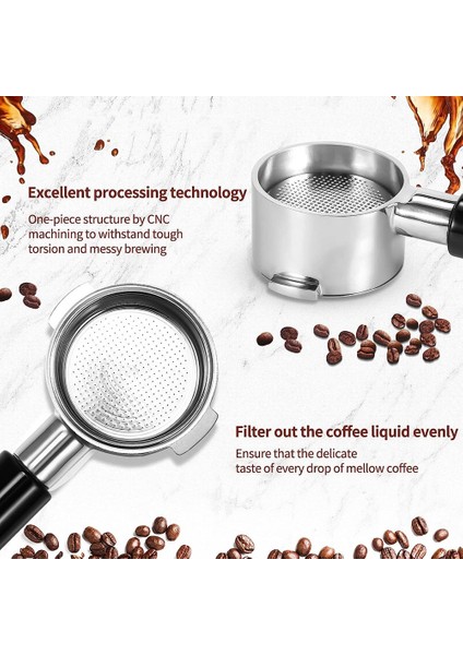 Delonghi ECP3420/EC155/BCO430/EC260 Espresso Makinesi Için Filtre Sepeti ile 2 Kulak 51MM Dipsiz Portafilter (Yurt Dışından)