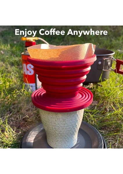 2x Katlanabilir Kamp Kamp Için Kahve Damlatıcı Üzerine Dökün, Ev Mutfak Için Yeniden Kullanılabilir Silikon Kahve Filtresi Tutucu (Yurt Dışından) modelleri