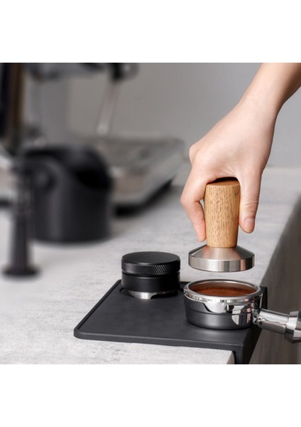 Kahve Sabotajı Espresso Damgası: Kahve Sabotajı Gerçek Ahşap Sap, Espresso Sabotajı Silikon Yastık Içerir 58MM (Yurt Dışından)
