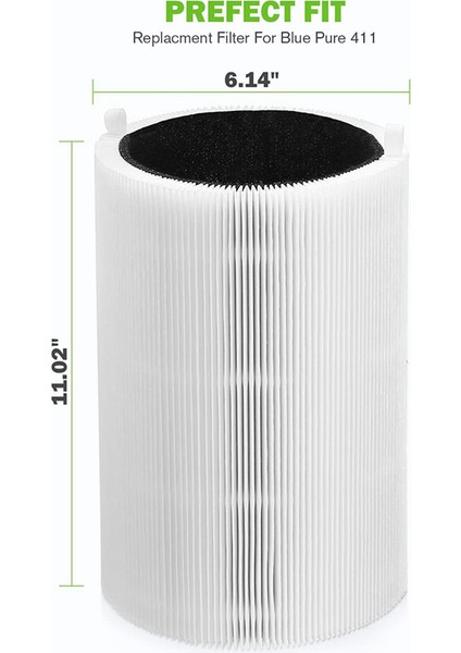 Blueair Blue Pure 411/411+ ve Blueair 3210 Hava Temizleme Filtresi Aktif Karbon Filtre Için 3x Yedek Filtre (Yurt Dışından) modelleri