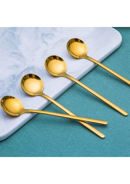 16 Paket, Altın Kaplama Paslanmaz Çelik Kahve Kaşığı, Kahve Şekerli Tatlı Kek Dondurma Için Mini Çay Kaşığı (Yurt Dışından) fırsatları