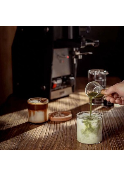 2x Cam Ölçüm Kabı Espresso Shot Bardağı 75ML Üçlü Sürahi Barista Tek Ağızlı Ahşap Saplı (Yurt Dışından) modelleri