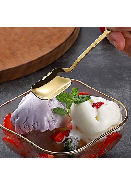 Kahve Kaşıkları, 12 Parça Espresso Kaşığı, 5.6 Inç Paslanmaz Çelik Küçük Kaşık Çay Kaşığı Minik Kaşık (Altın) (Yurt Dışından)