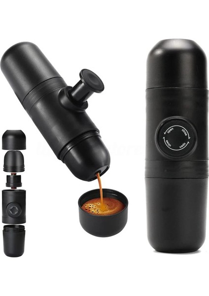 2x Manuel Taşınabilir Espresso Makinesi Açık Mini Kahve Makinesi Araba Seyahat Kamp Yürüyüş Için Itme Kahve Fincanı (Yurt Dışından)