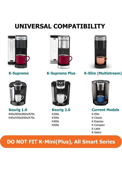 Keurig Için Yeniden Kullanılabilir K Bardaklar, 4'lü Paket Evrensel Doldurulabilir K Cup Kahve Filtreleri, Keurig Supreme Multistream Serisi Için (Yurt Dışından)