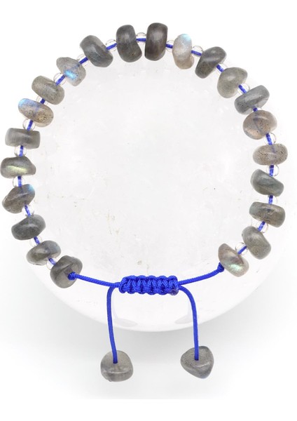 Labradorit Doğal Taş Makrome Örme Bileklik