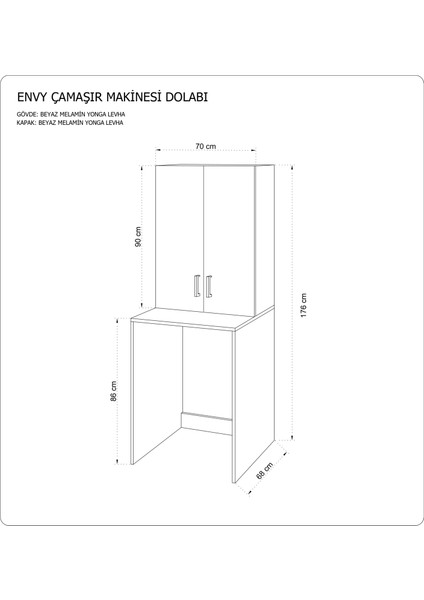 Envy Çamaşır Makinesi Dolabı