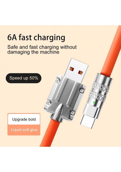 120W 6A Süper Hızlı Şarj USB C Şarj Kablosu USB Tip-C Şarj + Veri Aktarımı 2'si 1 Arada Cep Telefonu Kablosu Yeşil(1m) (Yurt Dışından)
