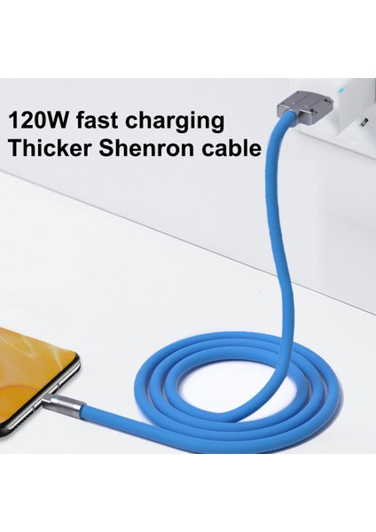 120W 6A Süper Hızlı Şarj USB C Şarj Kablosu USB Tip-C Şarj + Veri Aktarımı 2'si 1 Arada Cep Telefonu Kablosu Yeşil(1m) (Yurt Dışından)