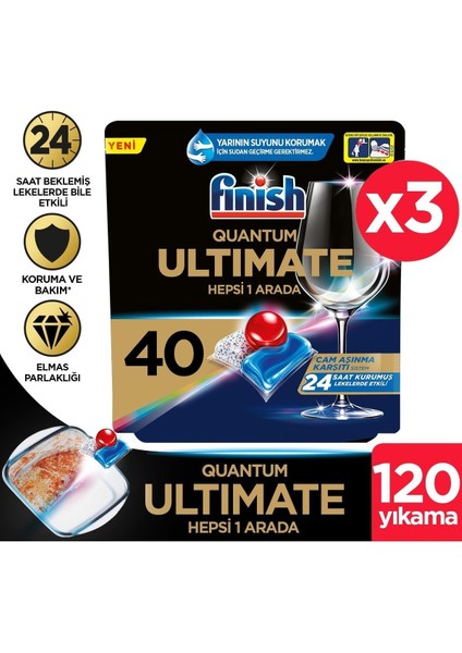 Quantum Ultimate 120 Kapsül (40X3) Bulaşık Makinesi Deterjanı Tableti