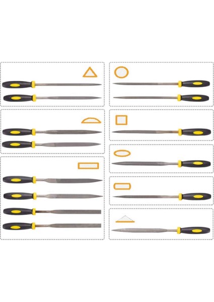 18 Parça Elmas Dosya Taşlama Küçük Dosya Düz Sürtünme Aracı Sert Ultra Ince Alaşımlı Metal Kesici Set (Yurt Dışından)