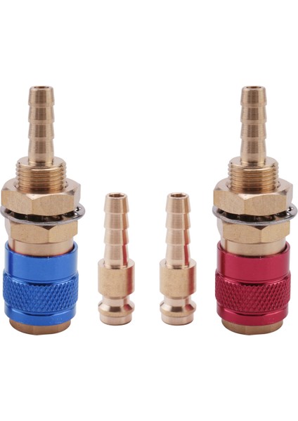 2 Adet 6mm Su Soğutmalı Hava Soğutmalı Gaz Su Adaptörü Hızlı Bağlantı Bağlantısı Mıg Tıg Kaynak Torç Fişi, Mavi + Kırmızı (Yurt Dışından)