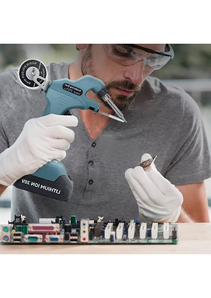 Akülü Lehimleme Makinesi Elektrikli Teneke Göndermek Aracı Hızlı Termal Havya Elektrikli El Aletleri Makita 18V Pil Mavi (Yurt Dışından)