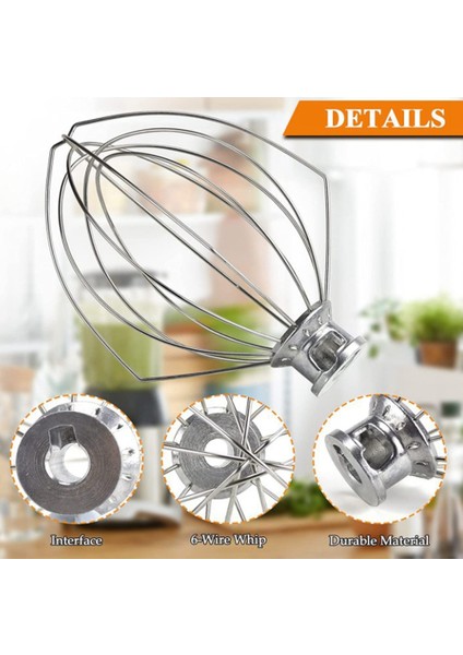 K5AWW Tel Kırbaç Çelik Tel Çırpma Paslanmaz Çelik Yumurta Çırpıcı Mikser Karıştırma Kafası 5qt Amerikan Kitchenaid Için (Yurt Dışından) modelleri