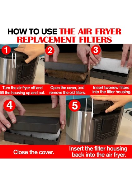 Pot Hava Fritöz Vortex Plus 6qt Filtreler Için 20 Pcs Hava Fritöz Yedek Filtreler Koku Silebilir ve Yağ Kalıntısını Olabilir (Yurt Dışından) fırsatları