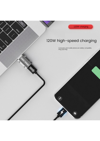 120 W Çinko Alaşım Tip C USB Otg Adaptörü 10 Gbps USB Erkek Usb-C Dişi Konnektör Telefon iPad Macbook Adaptador (Yurt Dışından)