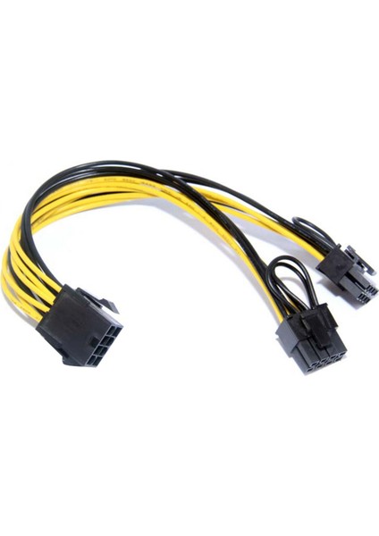 Güç Cpu 8p Grafik Kartına Çift 6+2 Güç Kaynağı Kablosu 20CM Adaptör Kablosu (Yurt Dışından)