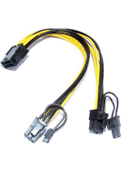 Güç Cpu 8p Grafik Kartına Çift 6+2 Güç Kaynağı Kablosu 20CM Adaptör Kablosu (Yurt Dışından)