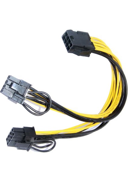 Güç Cpu 8p Grafik Kartına Çift 6+2 Güç Kaynağı Kablosu 20CM Adaptör Kablosu (Yurt Dışından)