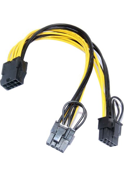 Güç Cpu 8p Grafik Kartına Çift 6+2 Güç Kaynağı Kablosu 20CM Adaptör Kablosu (Yurt Dışından)