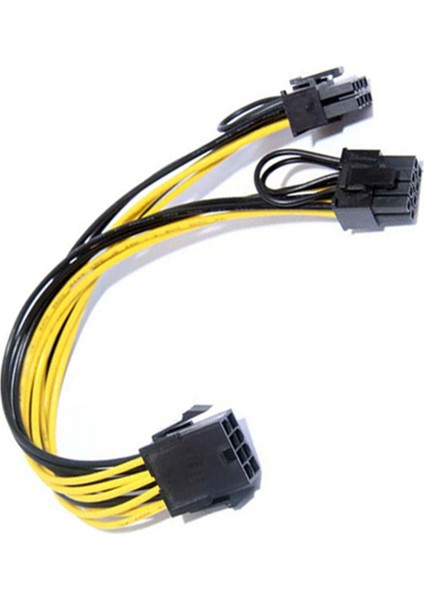 Güç Cpu 8p Grafik Kartına Çift 6+2 Güç Kaynağı Kablosu 20CM Adaptör Kablosu (Yurt Dışından)