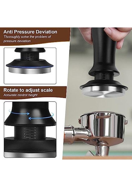 Espresso Tamper Kahve Tamper 53MM, Yaylı Sabit Basınçlı Espresso Tamper Seti, Barista Kahve Severler Için (Yurt Dışından)