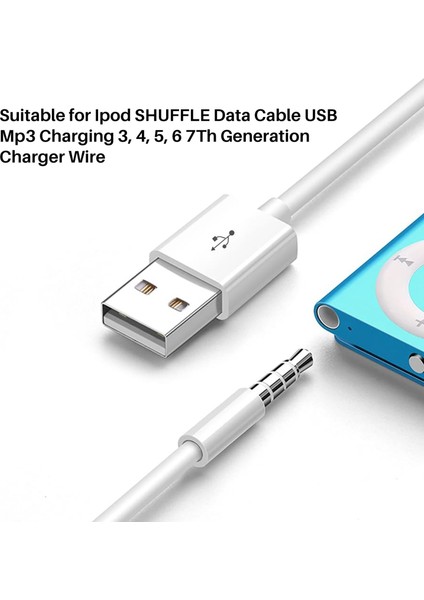Ipod Shuffle Veri Kablosu Için Uygundur USB Mp3 Şarj 3, 4, 5, 6 7. Nesil Şarj Kablosu (Yurt Dışından)
