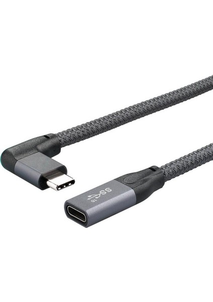 100W Pd 5A Kavisli Usb3.1 Tip-C Uzatma Kablosu 4K @60Hz 10GBPS Macbook Hp Dizüstü Bilgisayar Için Usb-C Gen 2 Uzatma Kablosu 20CM (Yurt Dışından)